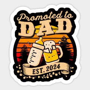 Promoted to Dad Est 2024 Soon to be Dad Father's Day Sticker